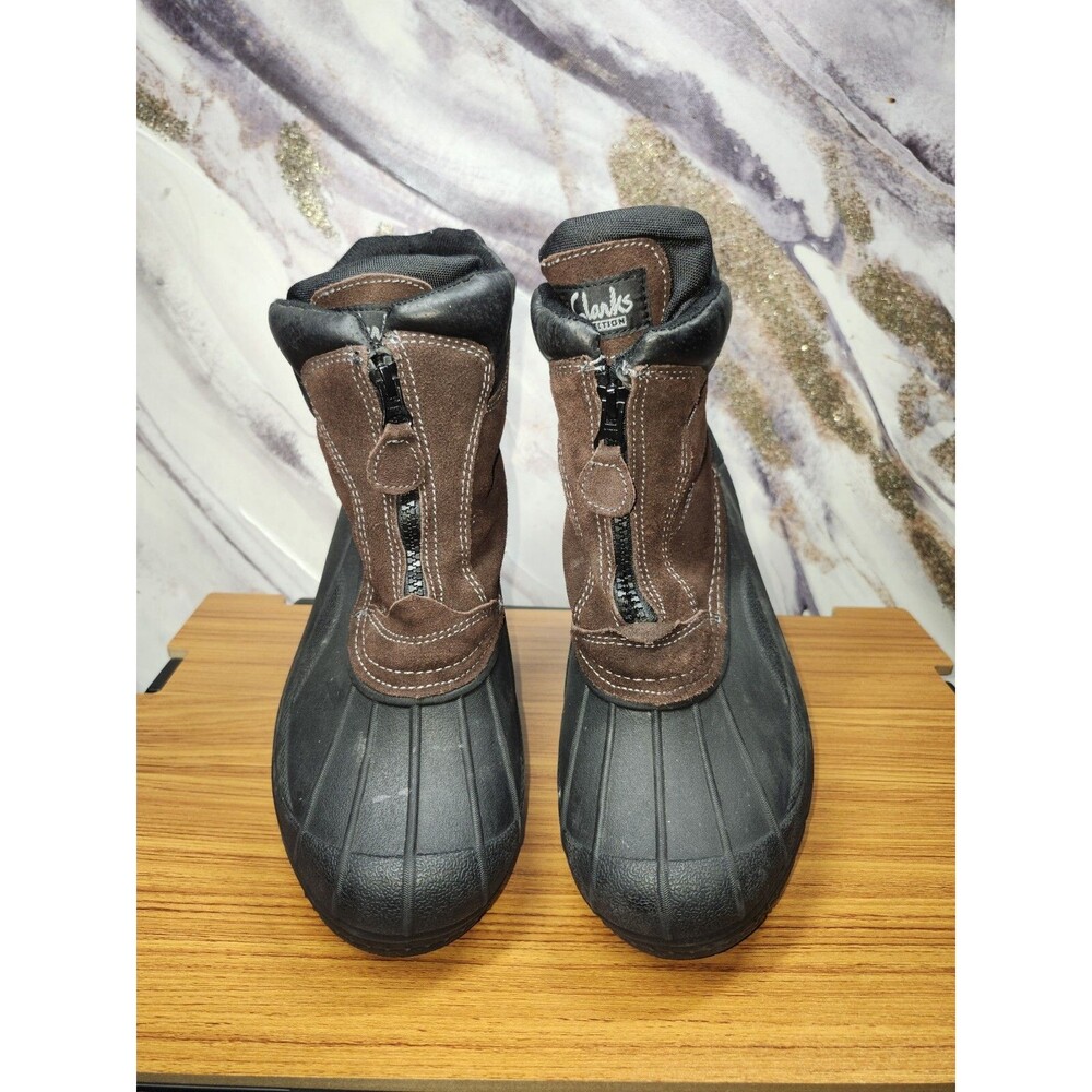 Clarks Men’s Duck Boots Thermolite Brown Suede Rubber Waterproof Winter  Size 7